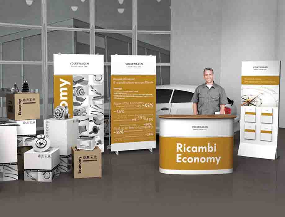 Volkswagen Economy corner promo stand